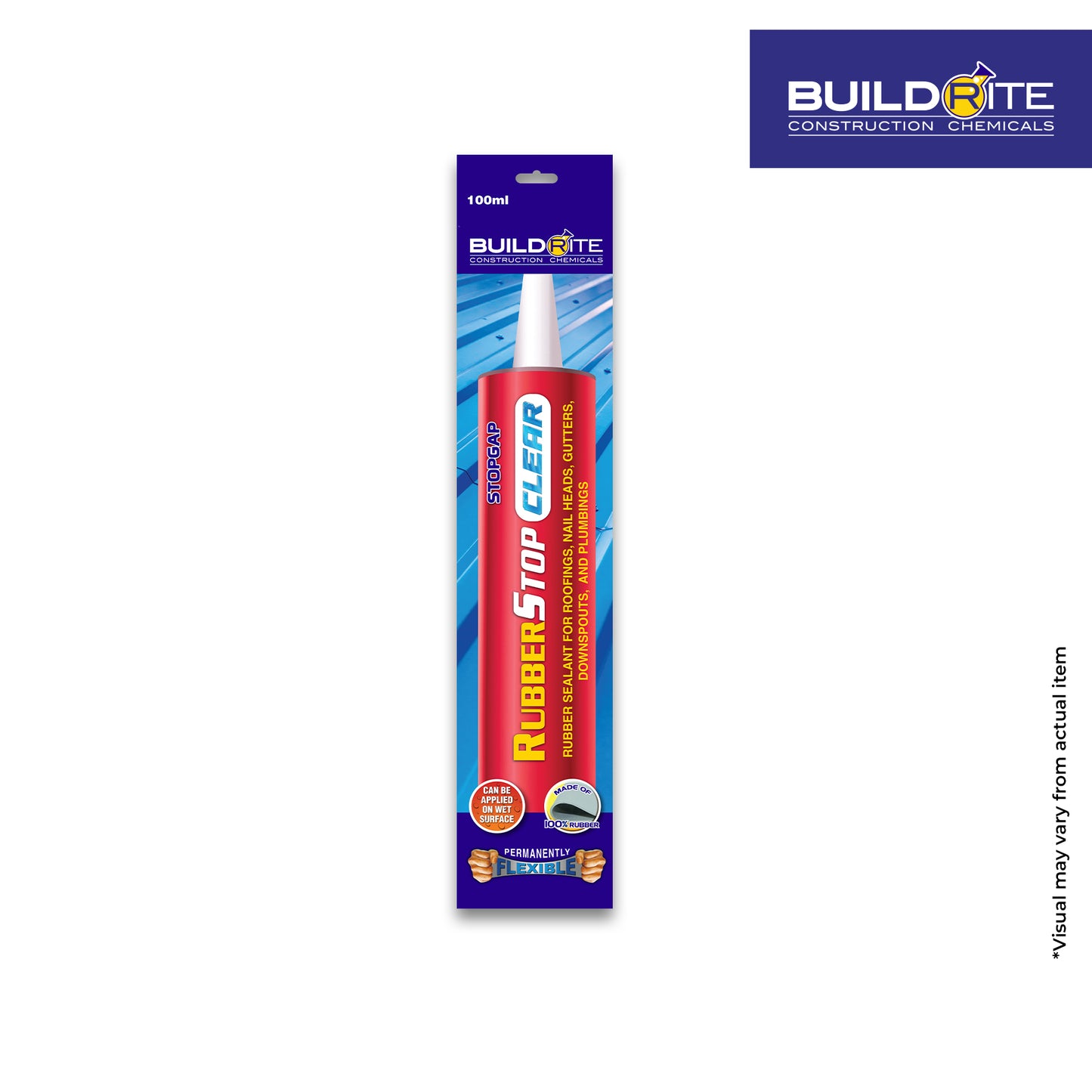 BUILDRITE STOPGAP RUBBERSTOP CLEAR - Rubber Sealant for Roofing, Nail Heads, Gutters, Downspouts, and Plumbings