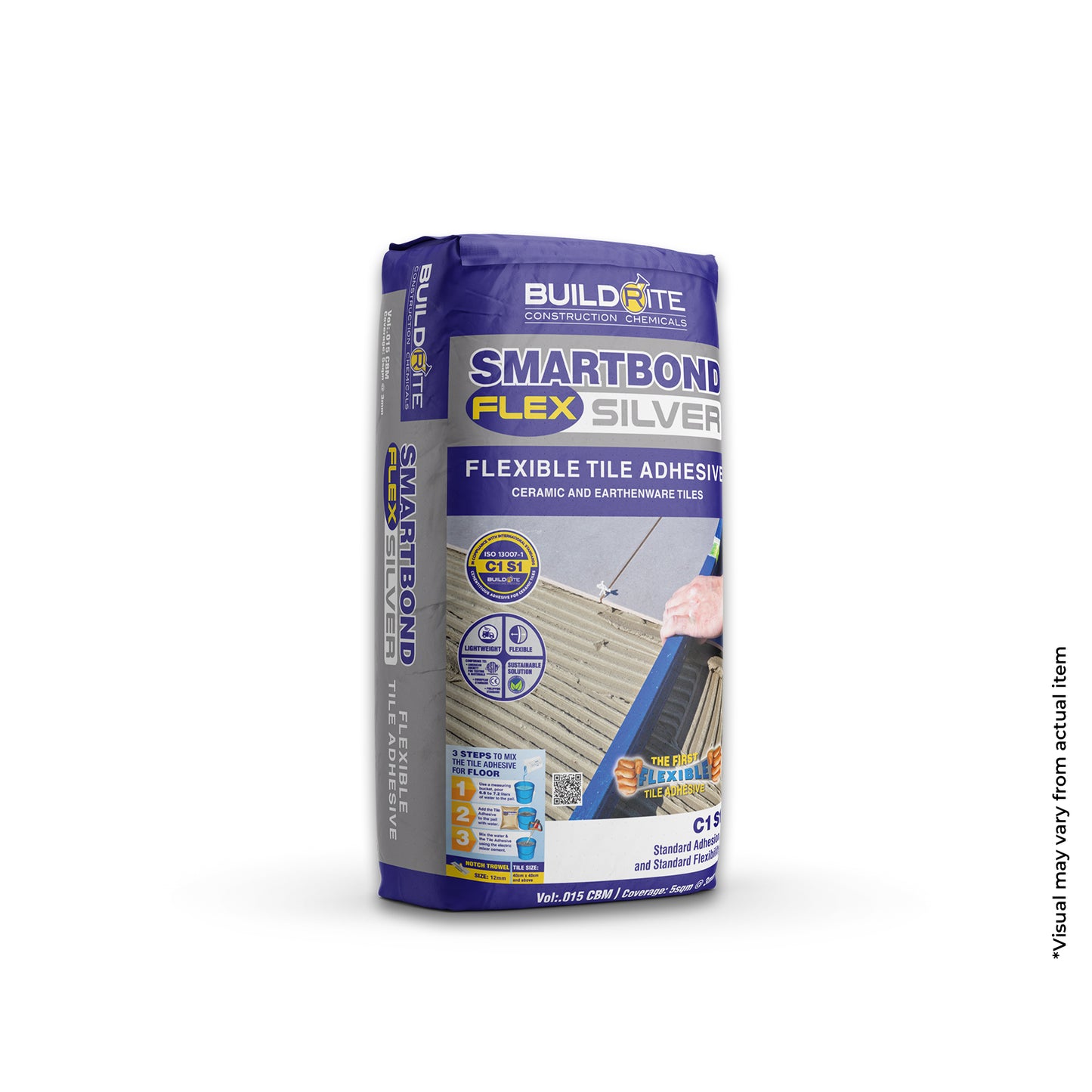 BUILDRITE SMARTBOND FLEX SILVER - C1S1 Flexible Tile Adhesive