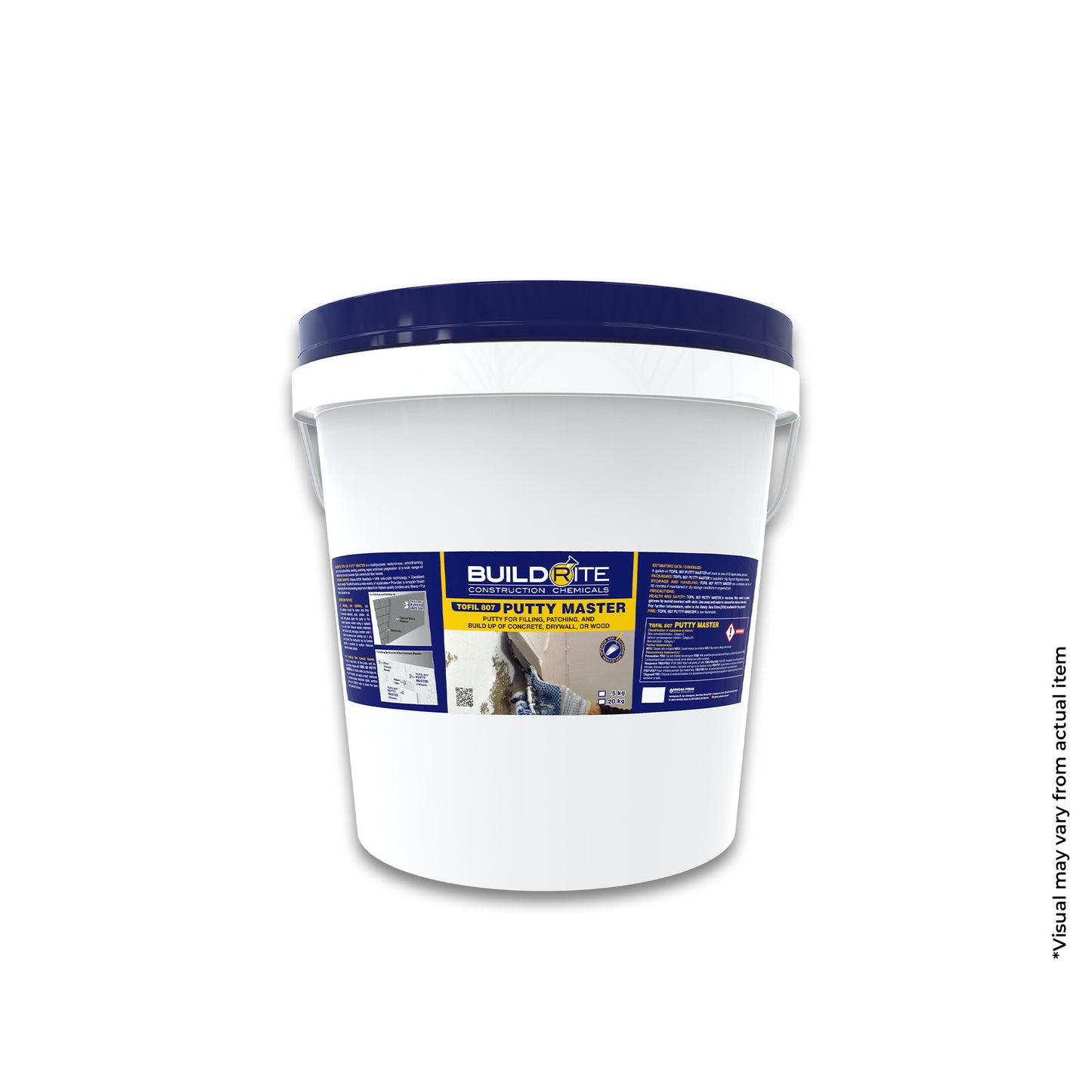 BUILDRITE TOFIL 807 PUTTY MASTER - Putty for Filling, Patching, and Build Up of Concrete, Drywall, or Wood