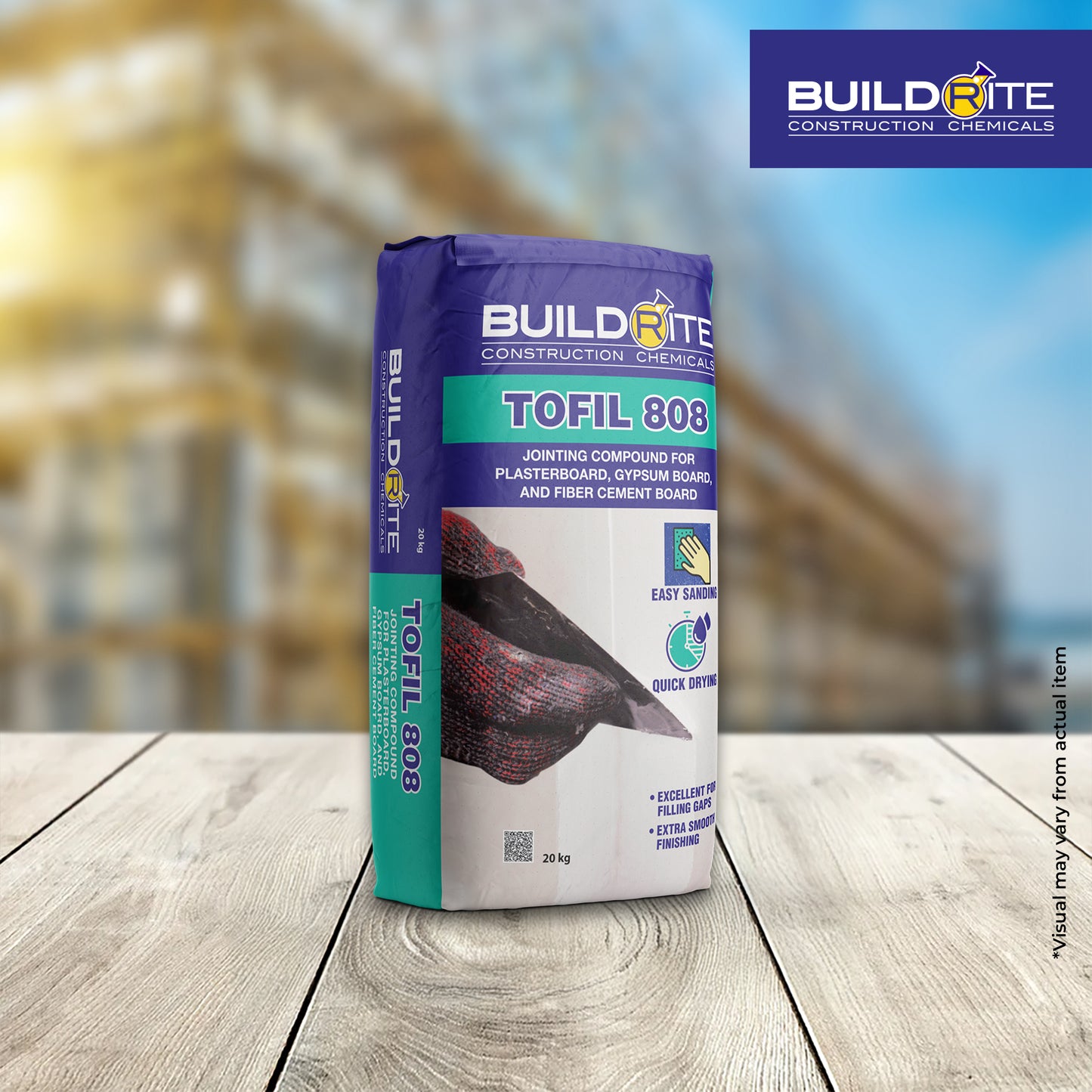 BUILDRITE TOFIL 808 - Joining Compound for Plaster Board, Gypsum Board, and Fiber Cement Board
