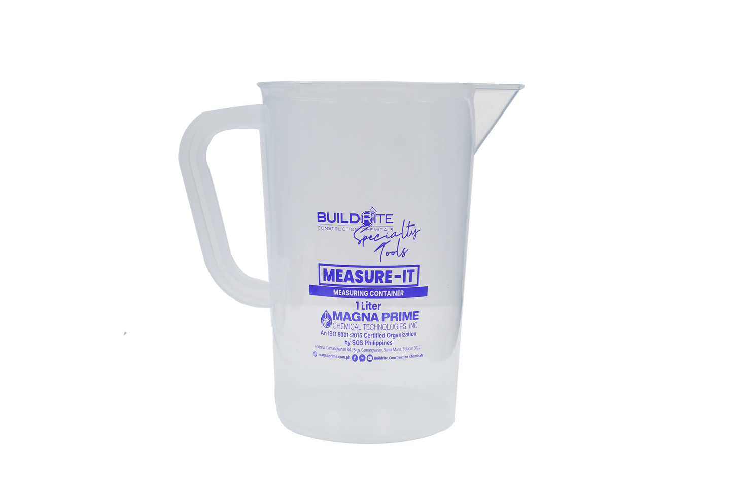 BUILDRITE SPECIALTY TOOLS MEASURE-IT MEASURING CONTAINER PITCHER 1 Liter