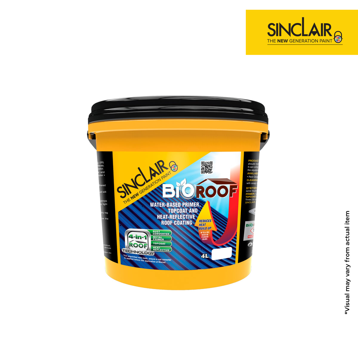 SINCLAIR BIOROOF - Water-Based Primer, Topcoat, & Heat Reflective Roof Coating