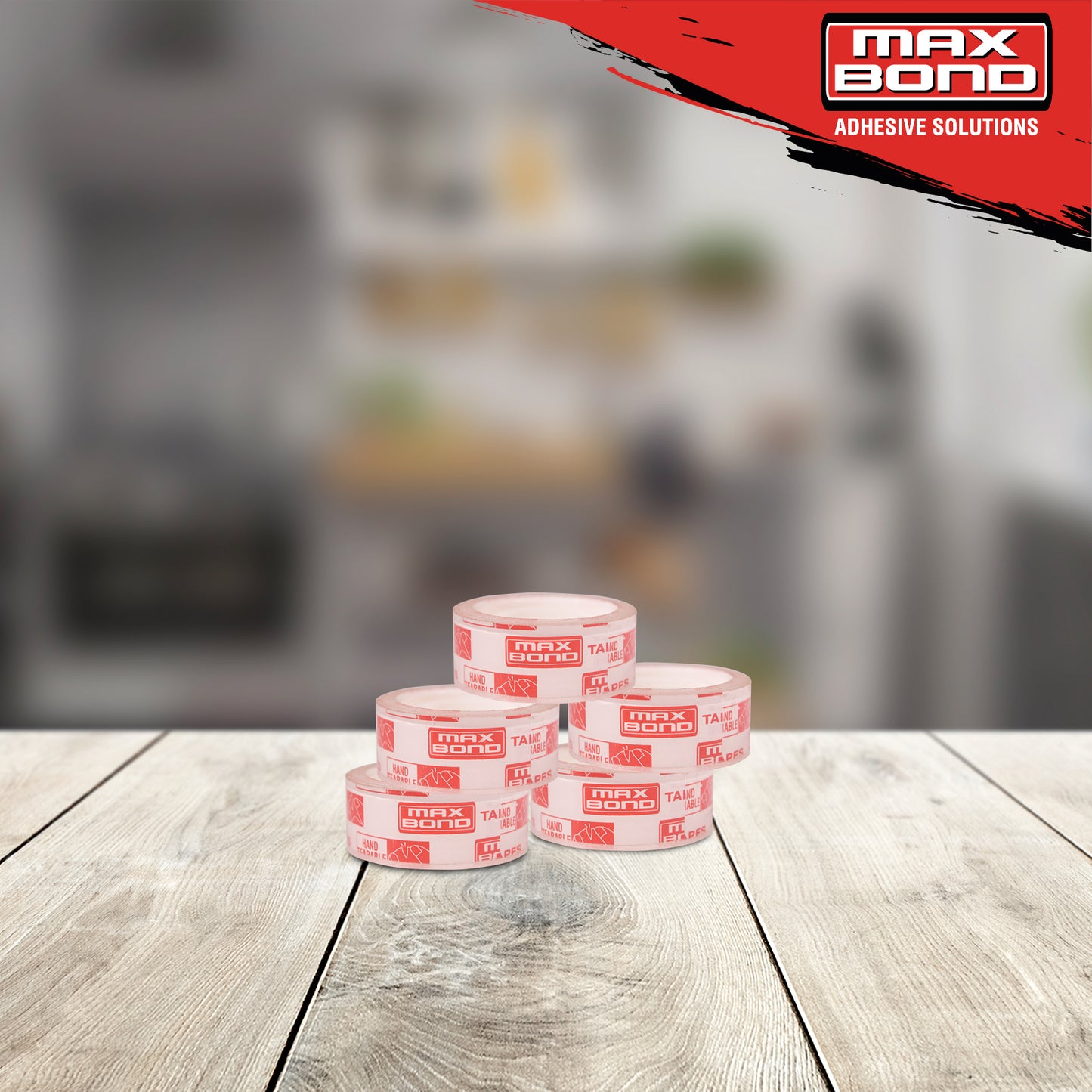 MAX BOND Easy Tear OPP Tape (18mm x 15M Clear)