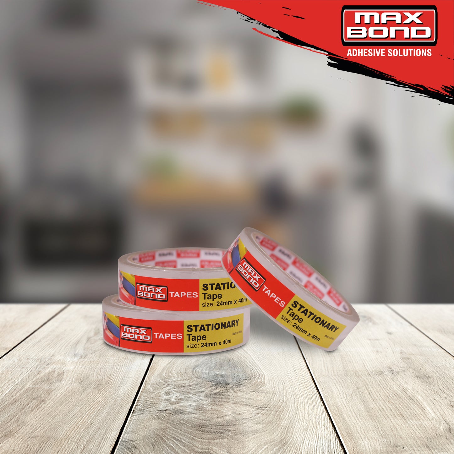 MAX BOND Stationary Tape clear 24mm x 40m