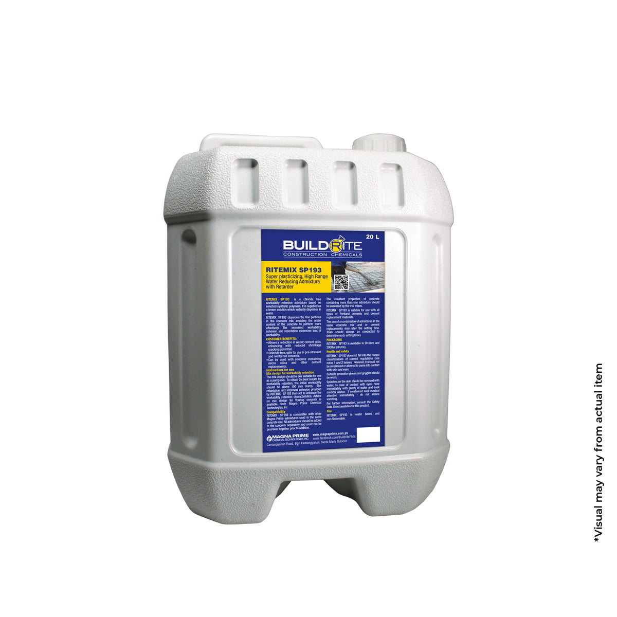 BUILDRITE RITEMIX SP 193 - Superplasticizing, High Range Water Reducing Admixture