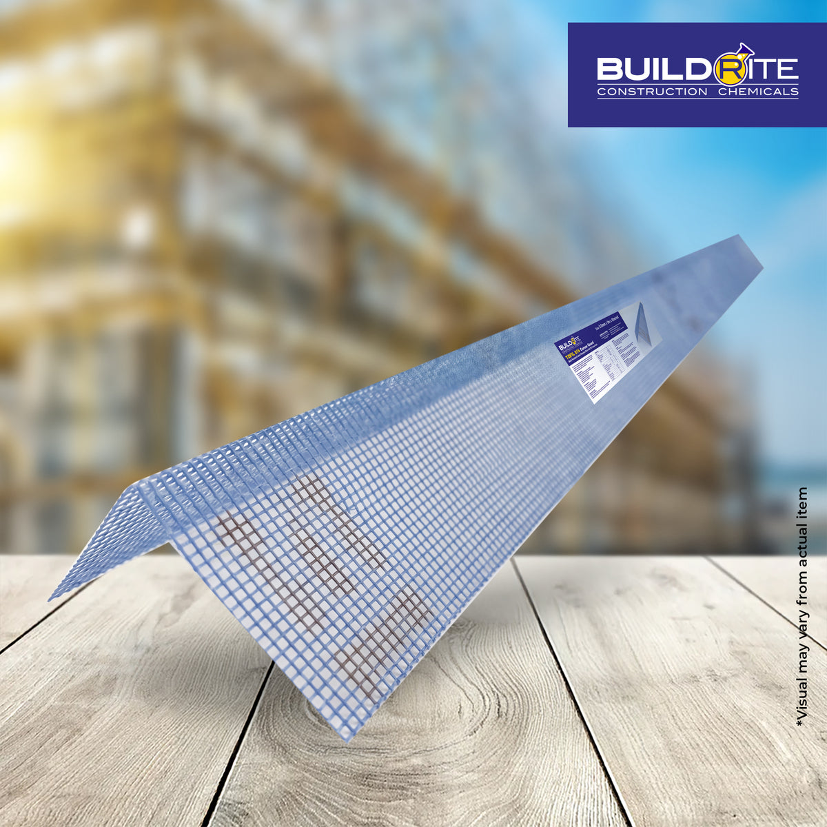 BUILDRITE TOFIL 816 CORNER GUARD - Alkali-Resistant Coated Fiberglass Mesh with PVC Corner Bead