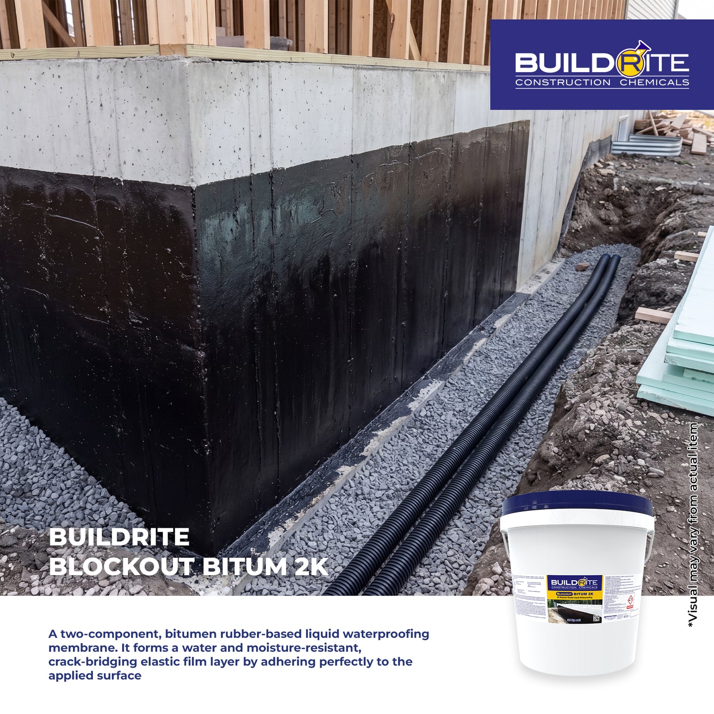 BUILDRITE BLOCKOUT BITUM 2K - 2K Bitumen-Based Liquid Waterproofing