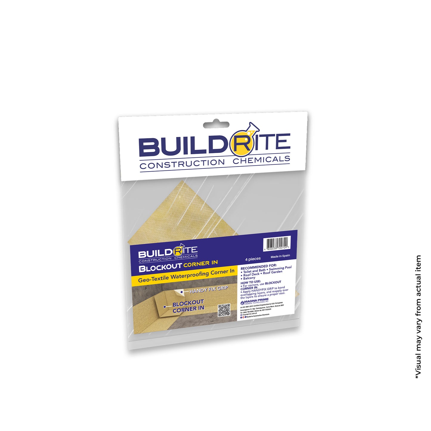 BUILDRITE BLOCKOUT CORNER IN - Geo-Textile Waterproofing Corner In