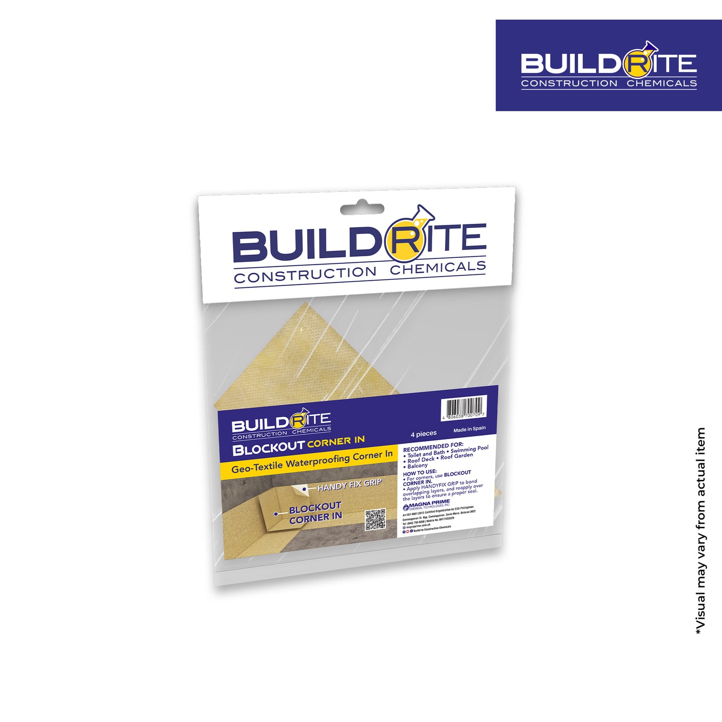 BUILDRITE BLOCKOUT CORNER IN - Geo-Textile Waterproofing Corner In