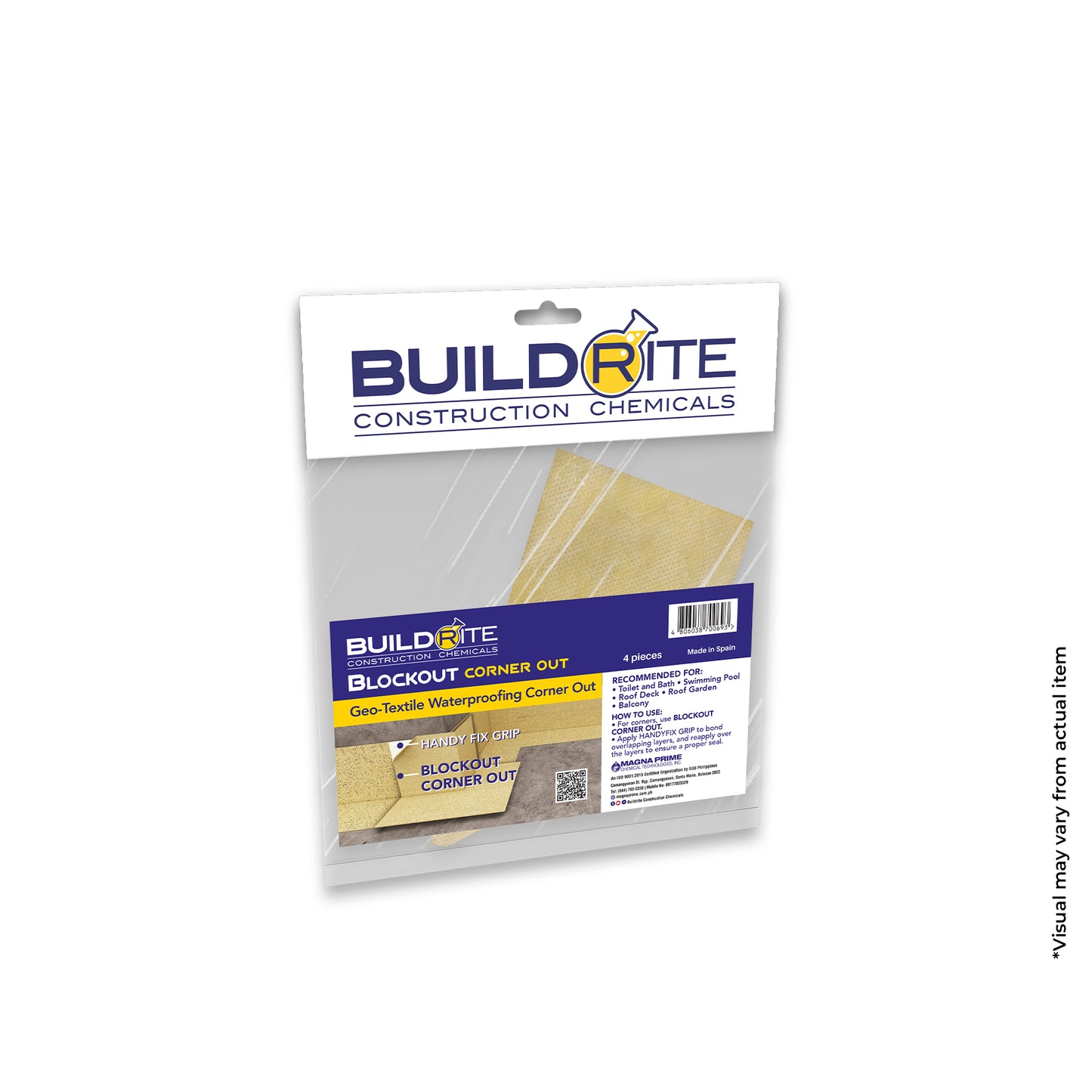 BUILDRITE BLOCKOUT CORNER OUT - Geo-Textile Waterproofing Corner Out
