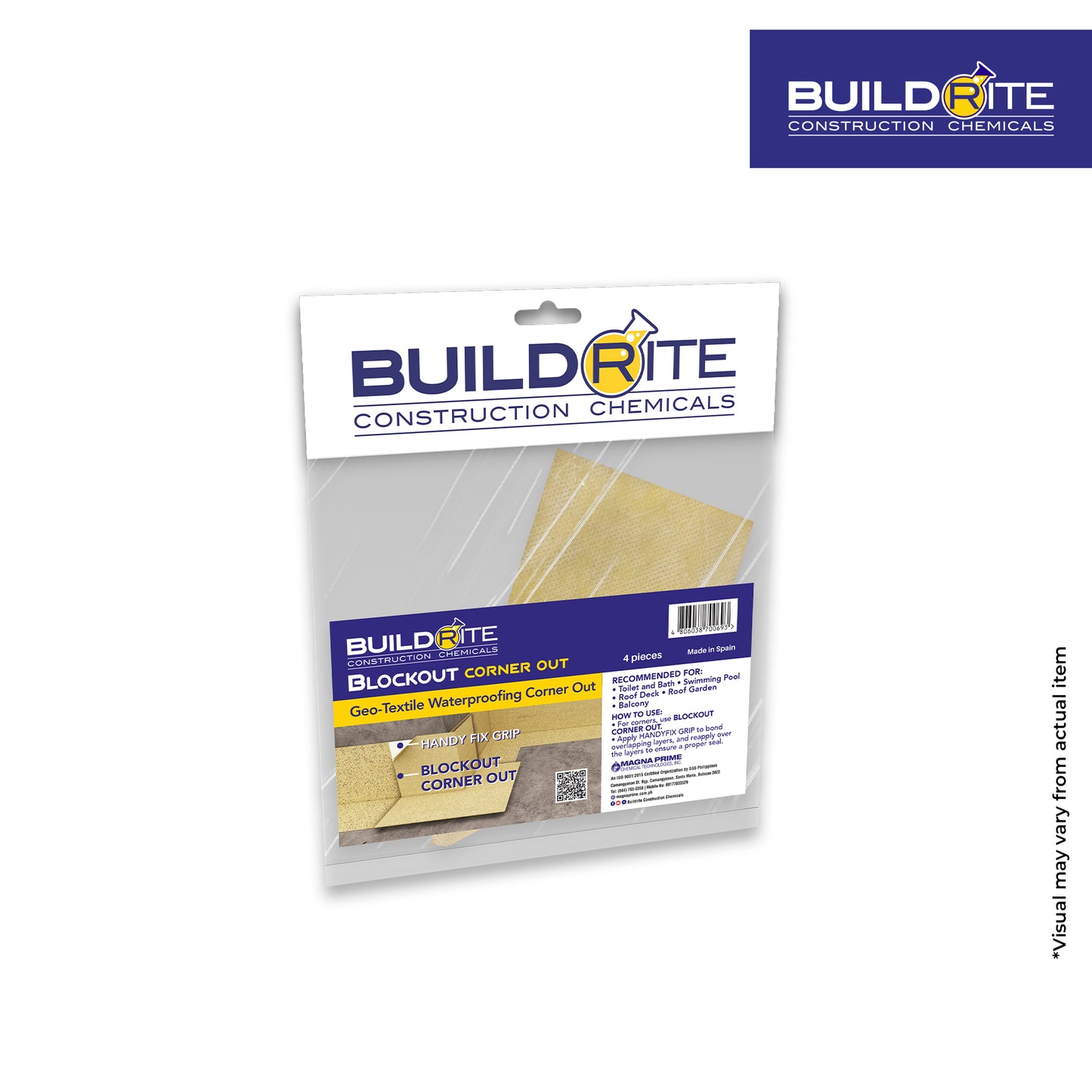 BUILDRITE BLOCKOUT CORNER OUT - Geo-Textile Waterproofing Corner Out