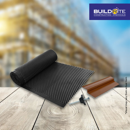BUILDRITE BLOCKOUT DB DIMPLE BOARD (With 40pcs Sealing Buttons and 10pcs Profile (2m X 20m roll)) - HDPE Dimpled Sheet