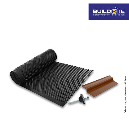 BUILDRITE BLOCKOUT DB DIMPLE BOARD (With 40 PCS Sealing Buttons and 10 PCS Profile) - HDPE Dimpled Sheet
