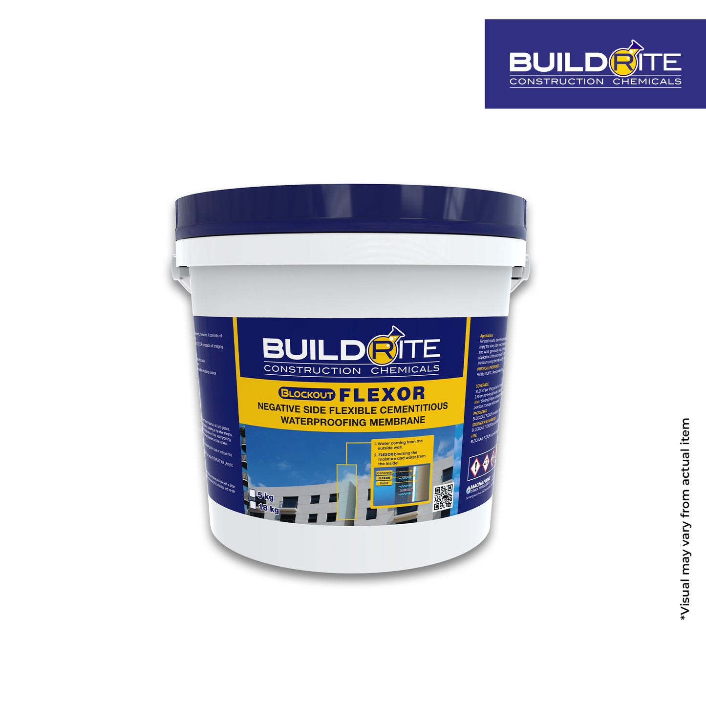 BUILDRITE BLOCKOUT FLEXOR - Negative Side Flexible Cementitious Waterproofing 2K