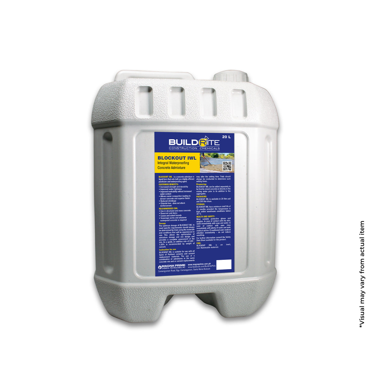 BUILDRITE BLOCKOUT IWL - Integral Waterproofing Concrete Admixture