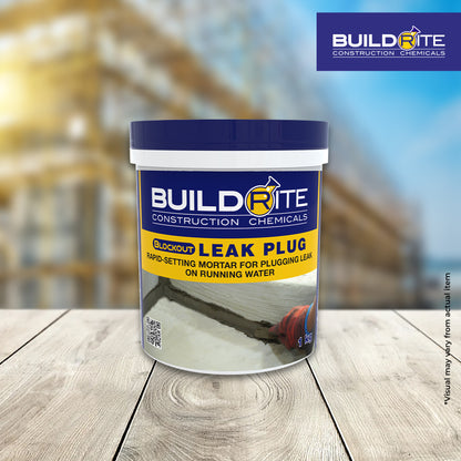 BLOCKOUT LEAK PLUG - Rapid-Setting Mortar for Plugging Leak on Running Water