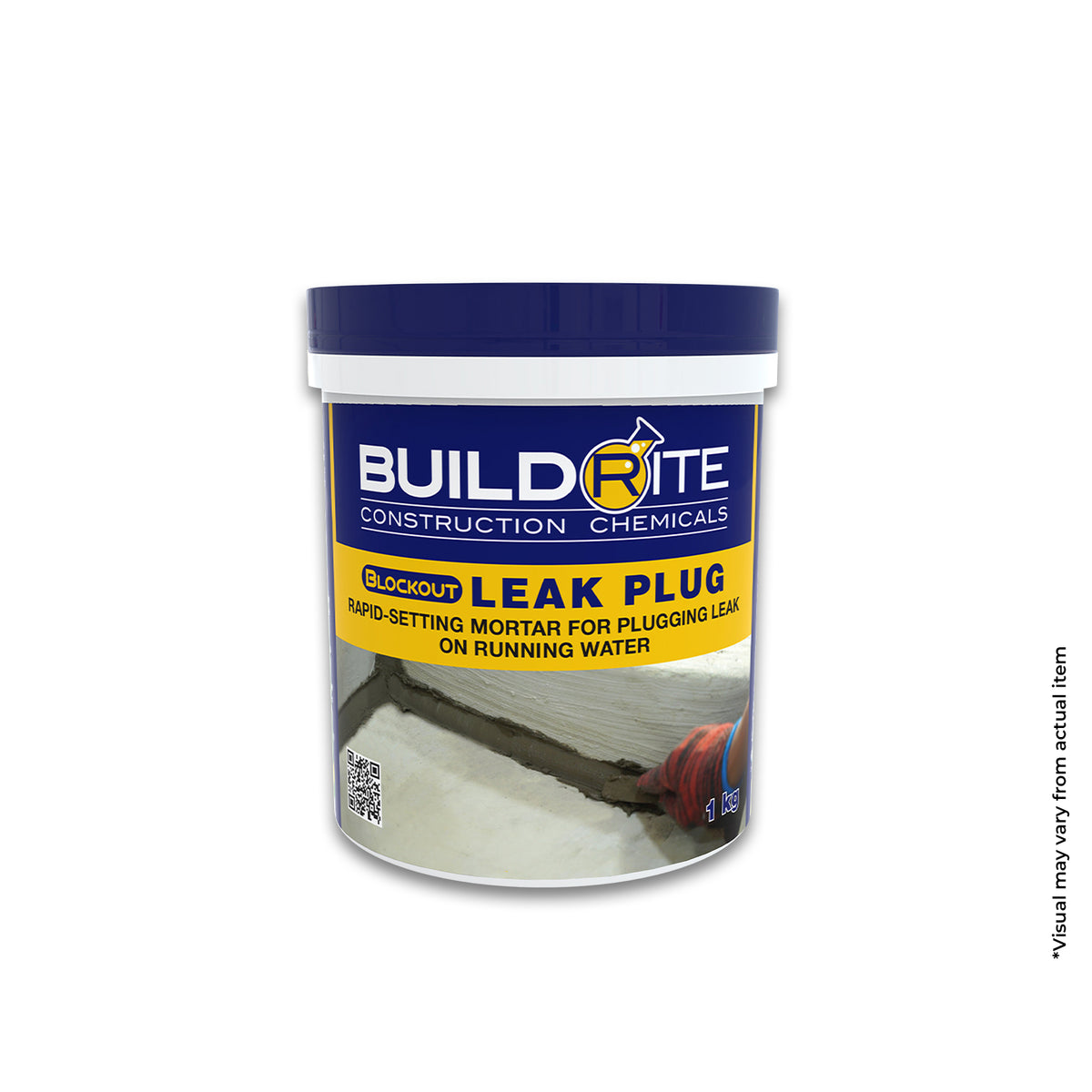 BLOCKOUT LEAK PLUG - Rapid-Setting Mortar for Plugging Leak on Running Water