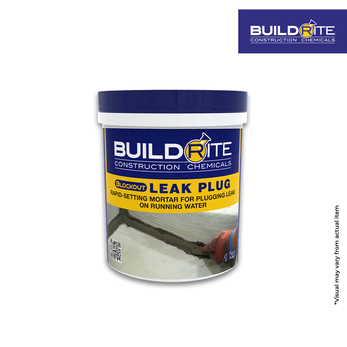 BLOCKOUT LEAK PLUG - Rapid-Setting Mortar for Plugging Leak on Running Water