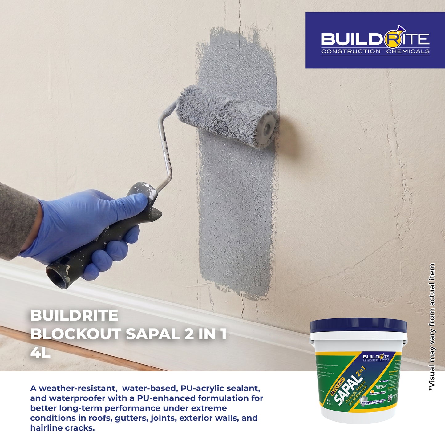 BUILDRITE BLOCKOUT SAPAL 2 IN 1 WITH PU WHITE - PU-Acrylic Sealant and Waterproofer