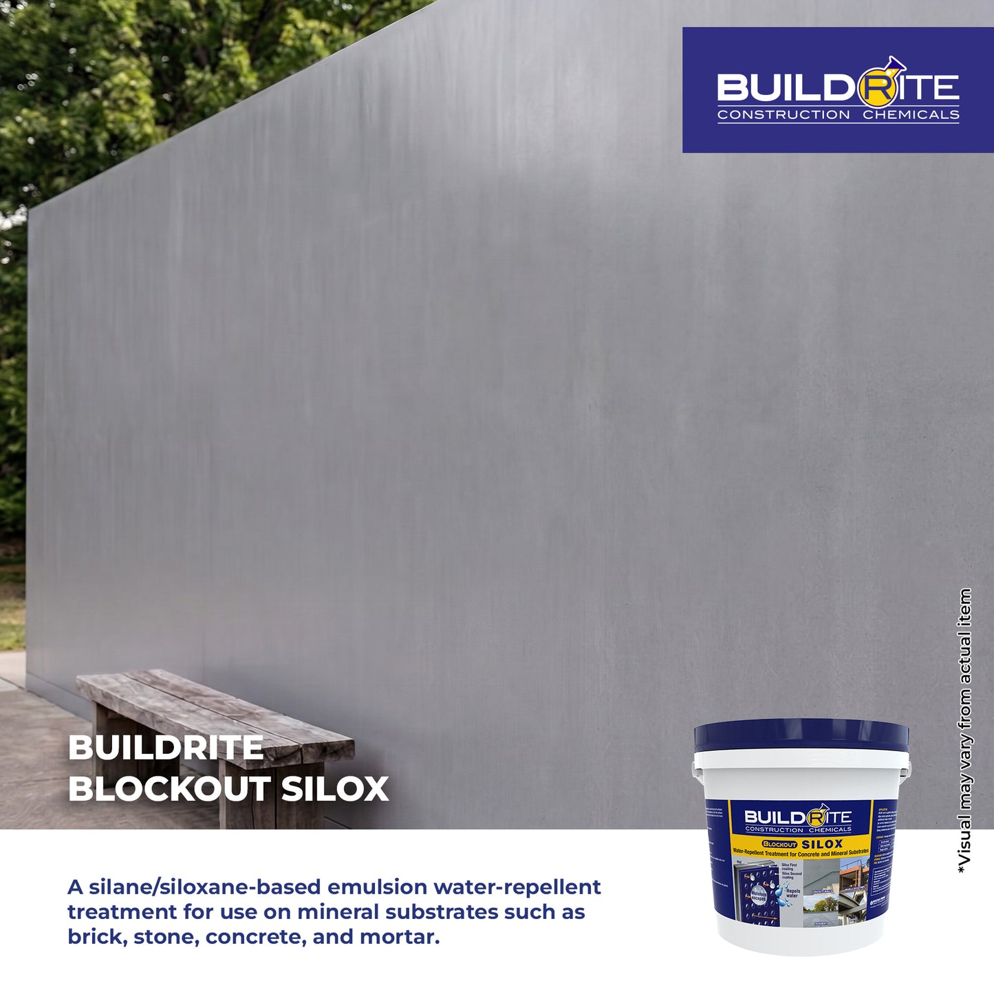 BUILDRITE BLOCKOUT SILOX - Hydrophobic, Easy-to-Clean, Matte Finish Sealer