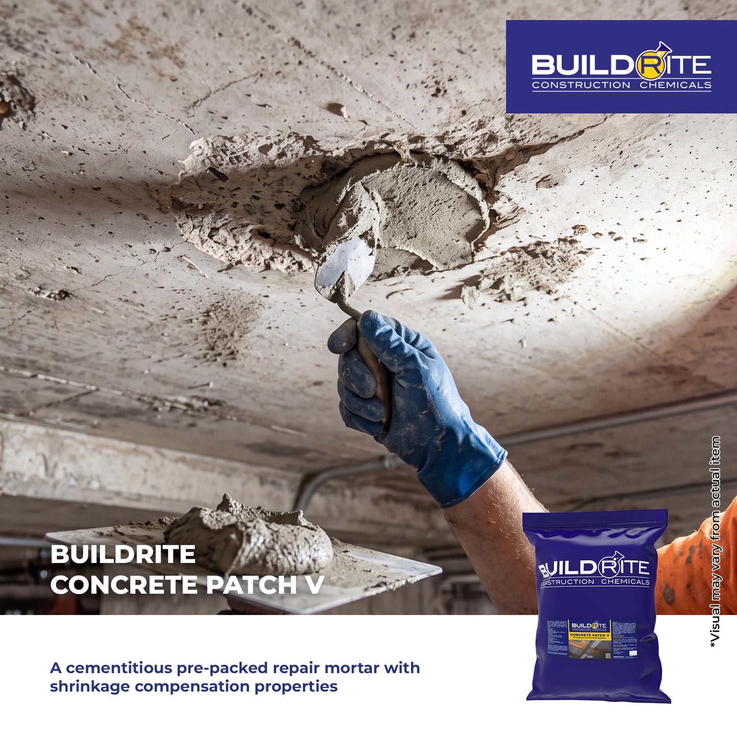 BUILDRITE CONCRETE PATCH V 25KG - Non-sag Repair Mortar for Vertical Application