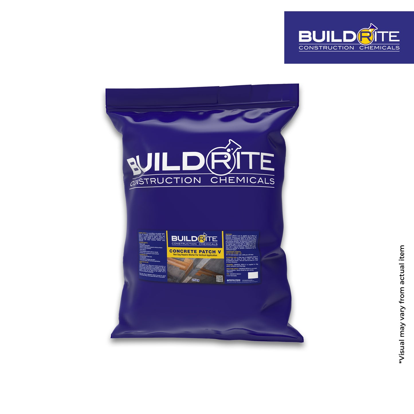 BUILDRITE CONCRETE PATCH V 25KG - Non-sag Repair Mortar for Vertical Application