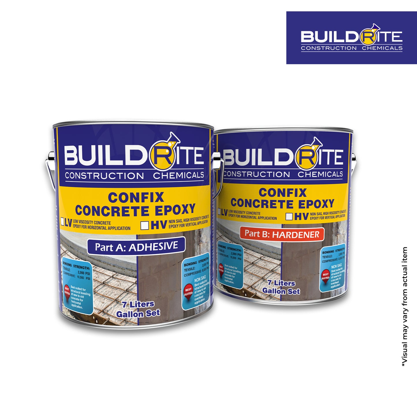 BUILDRITE CONFIX CONCRETE EPOXY HV 7L SET - Non-sag High Viscosity Epoxy Bonding Agent for Old to New Concrete