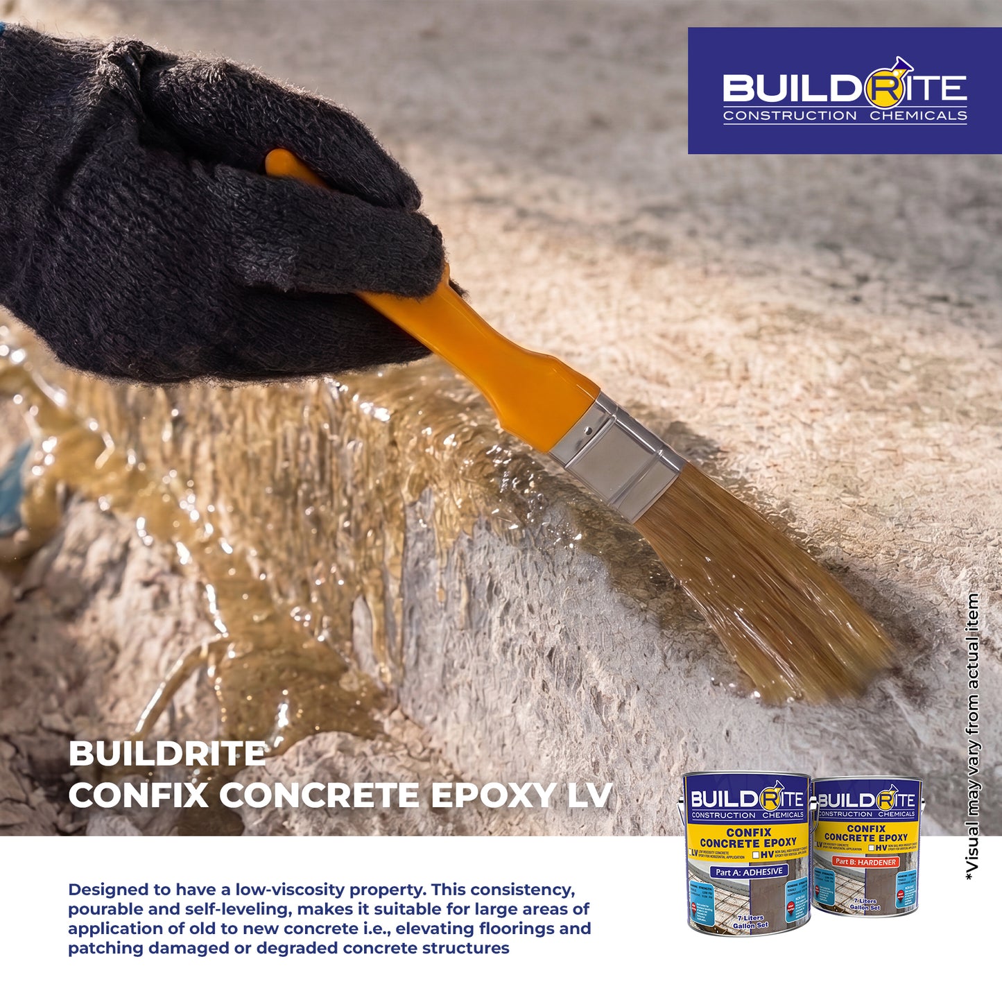 BUILDRITE CONFIX CONCRETE EPOXY LV - Low Viscosity Epoxy Bonding Agent for Old to New Concrete