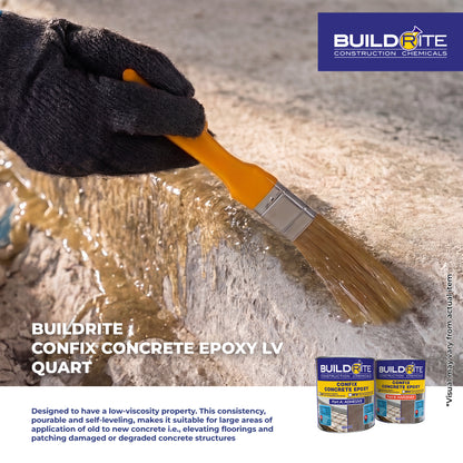 BUILDRITE CONFIX CONCRETE EPOXY LV QUART SET - Low Viscosity Epoxy Bonding Agent for Old to New Concrete