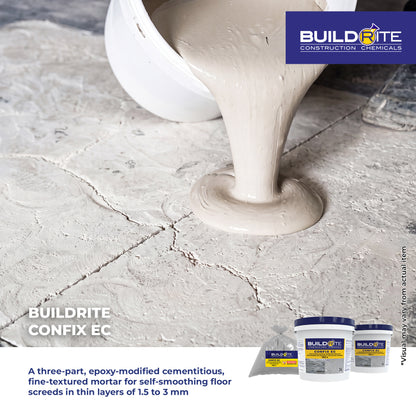BUILDRITE CONFIX EC - 3-Part Cement and Epoxy Combination Mortar for Self-smoothing Floor Screed of 1.5 to 3mm Thickness