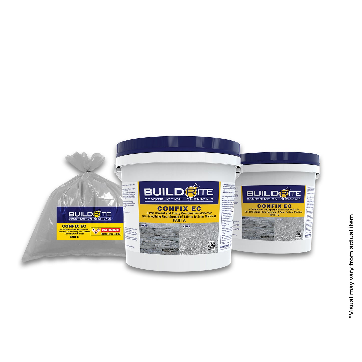 BUILDRITE CONFIX EC - 3-Part Cement and Epoxy Combination Mortar for Self-smoothing Floor Screed of 1.5 to 3mm Thickness