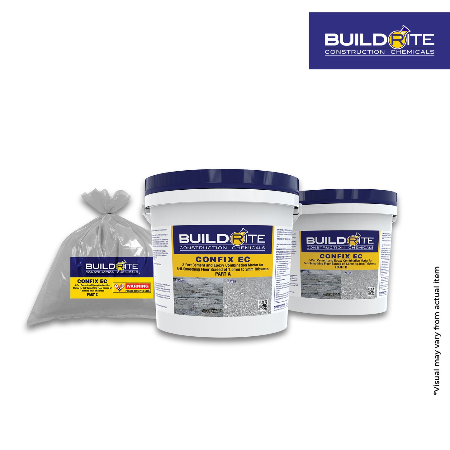 BUILDRITE CONFIX EC - 3-Part Cement and Epoxy Combination Mortar for Self-smoothing Floor Screed of 1.5 to 3mm Thickness