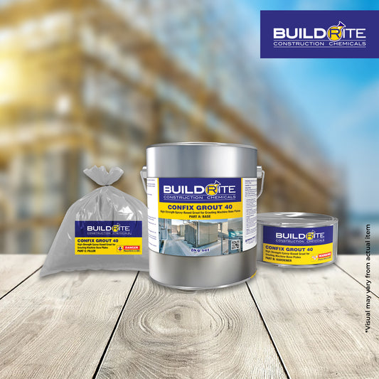BUILDRITE CONFIX GROUT 40 8KG SET - High-Strength Epoxy-Based Grout for Grouting Machine Base Plates