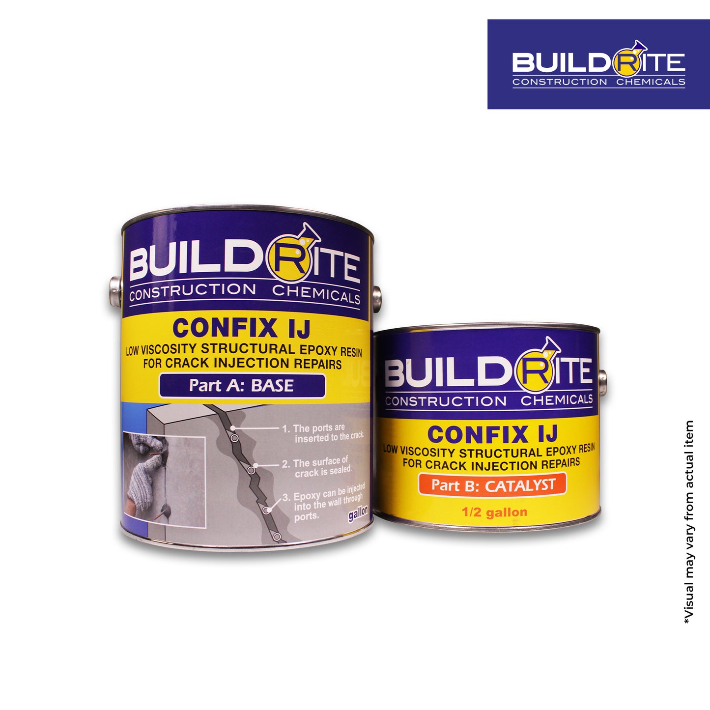 BUILDRITE CONFIX IJ 3KG GAL SET - Low Viscosity Structural Epoxy Resin for Crack Injection Repairs