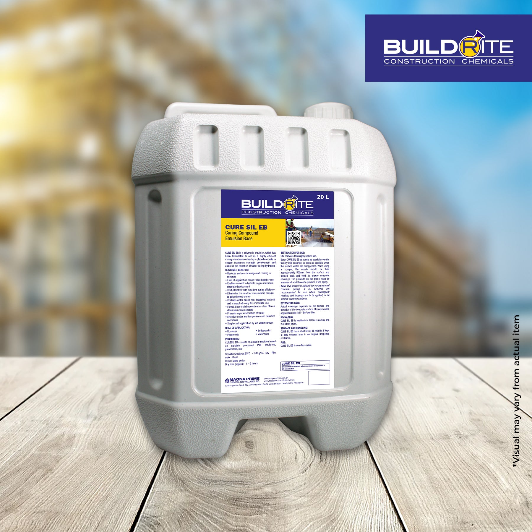 BUILDRITE CURESIL EB 20L - Curing Compound Emulsion Base – Magna Prime Shop