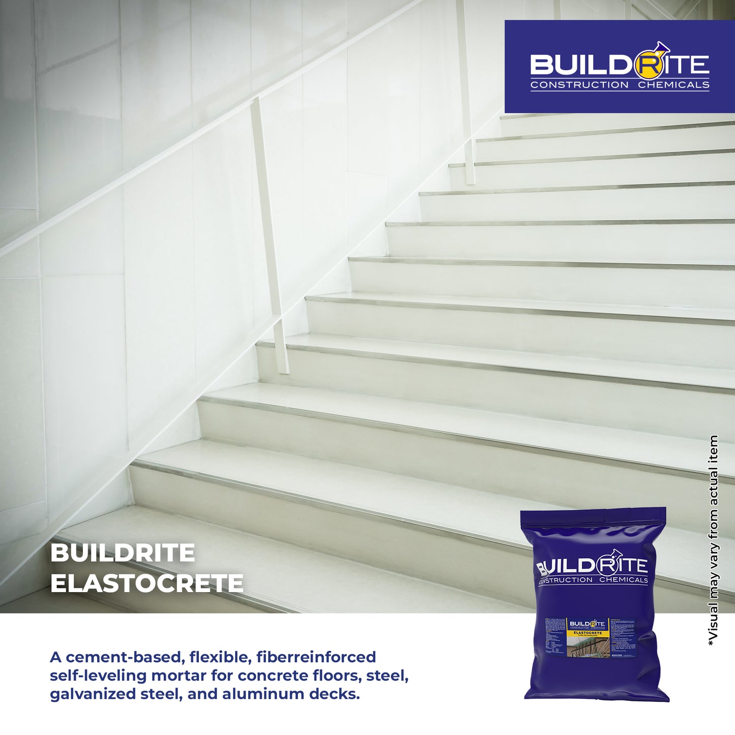 BUILDRITE ELASTOCRETE - Flexible, Self-Leveling Mortar