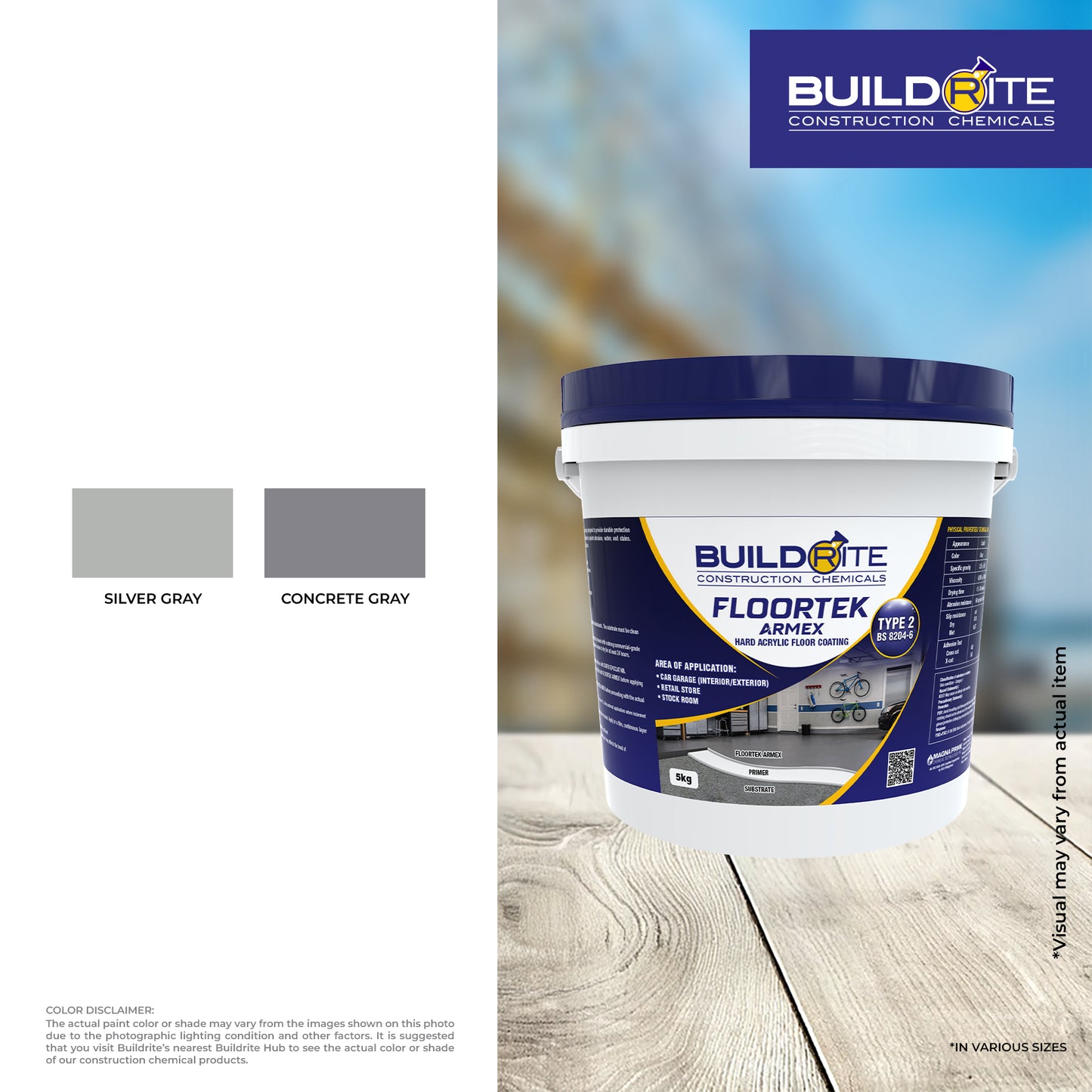 BUILDRITE FLOORTEK ARMEX 5KG - Water-Based UV Resistant Floor Coating