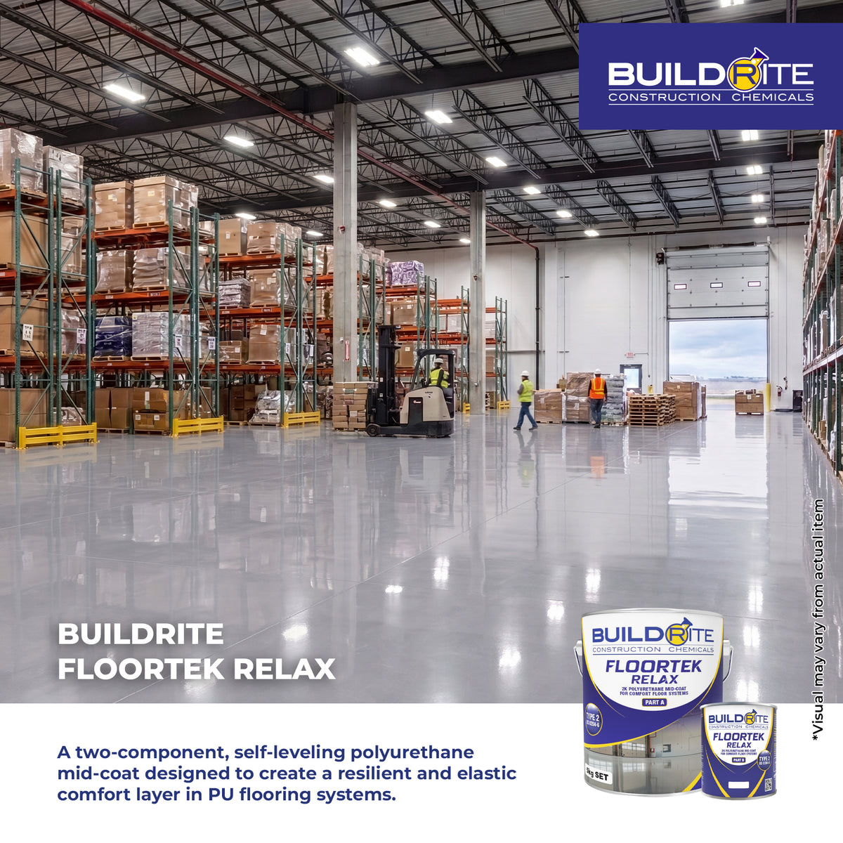 BUILDRITE FLOORTEK RELAX - 2K Polyurethane Mid-coat for Comfort Floor Systems