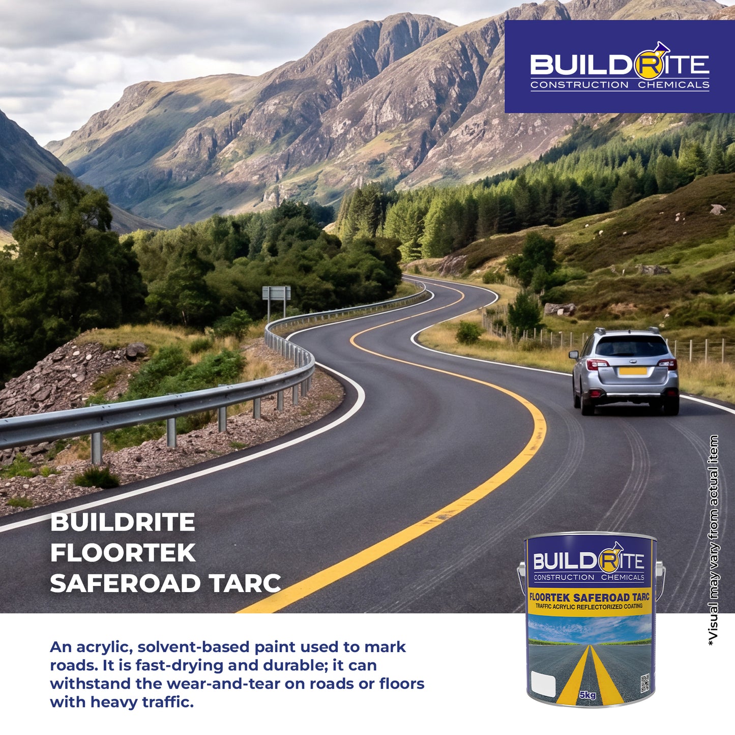 BUILDRITE FLOORTEK SAFEROAD TARC - Traffic Acrylic Reflectorized Coating