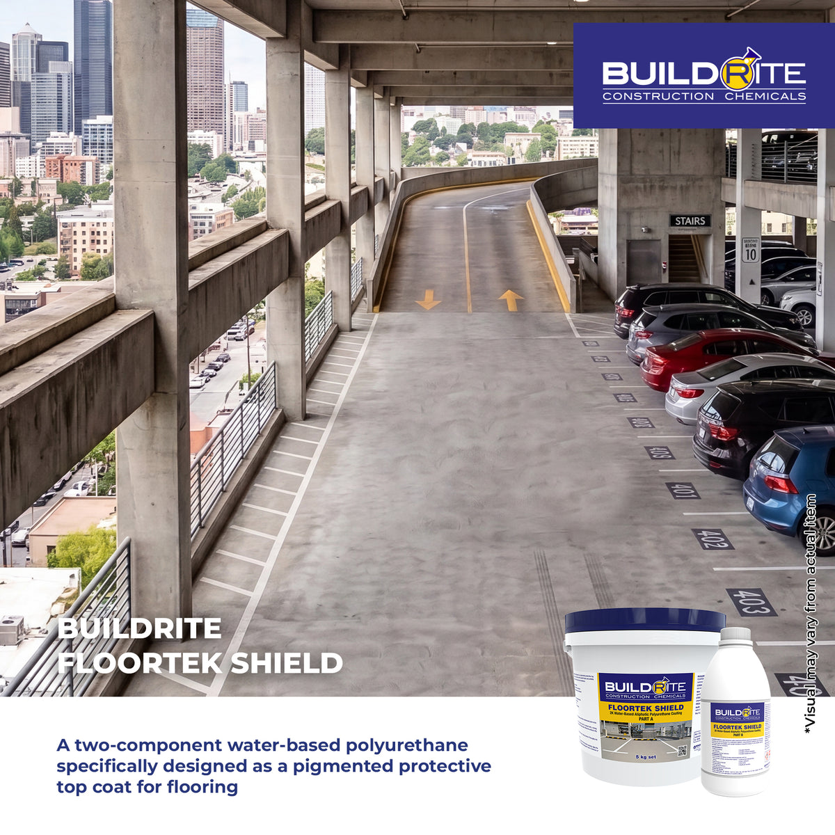 BUILDRITE FLOORTEK SHIELD - 2K Water-based Aliphatic Polyurethane Coating