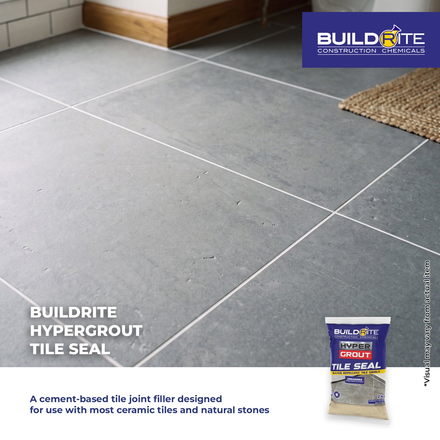 BUILDRITE HYPERGROUT TILE SEAL 2KG - Water Repellent Tile Grout