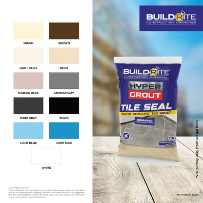 BUILDRITE HYPERGROUT TILE SEAL 2KG - Water Repellent Tile Grout