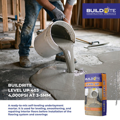 BUILDRITE LEVEL UP 403 - Self-Leveling Compound 3-5mm Thickness at 4000 psi