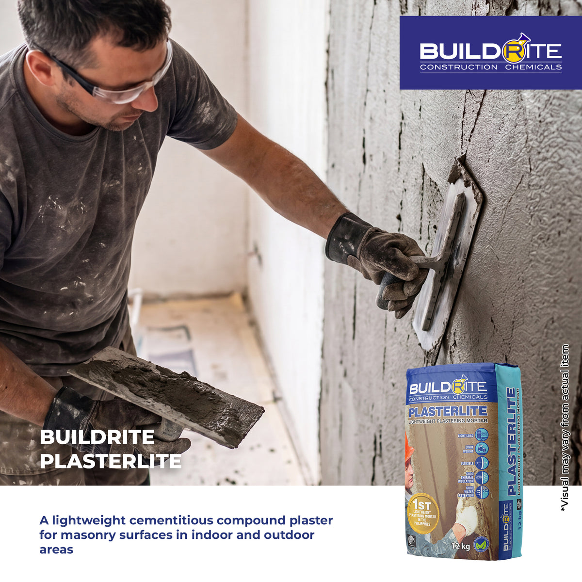 BUILDRITE PLASTERLITE - Lightweight Plastering Mortar