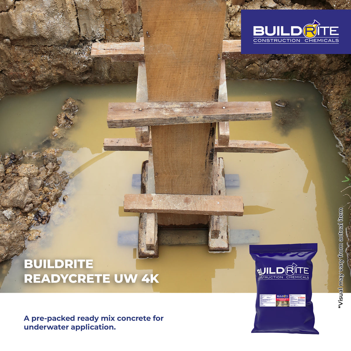 BUILDRITE READYCRETE UW 4K - Ready Mix Concrete (4,000 PSI) for Underwater Application