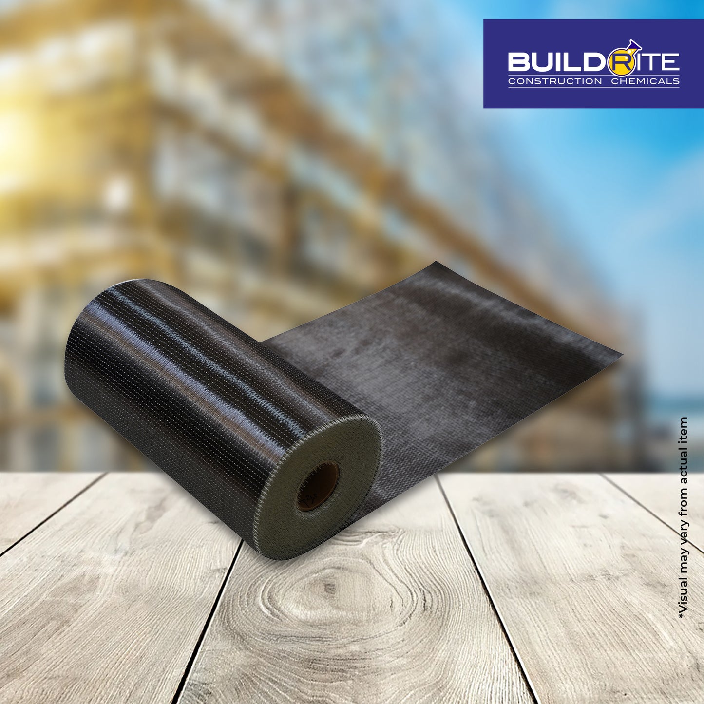 BUILDRITE REFORCE F600 50CM x 50M 600GSM - High-Performance Carbon Fiber Sheet for Structural Strengthening