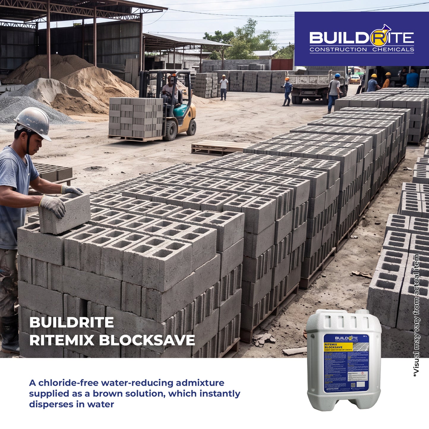 BUILDRITE RITEMIX BLOCKSAVE - Cement Saver for Semi-Dry Concrete