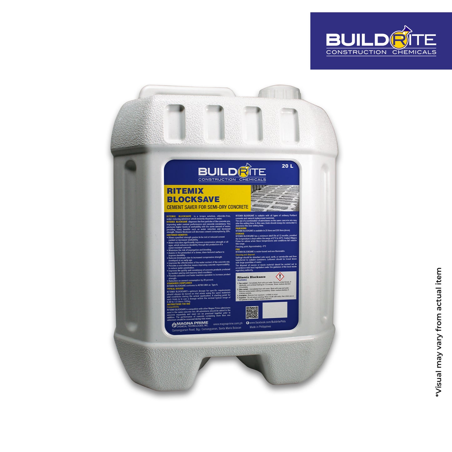 BUILDRITE RITEMIX BLOCKSAVE - Cement Saver for Semi-Dry Concrete