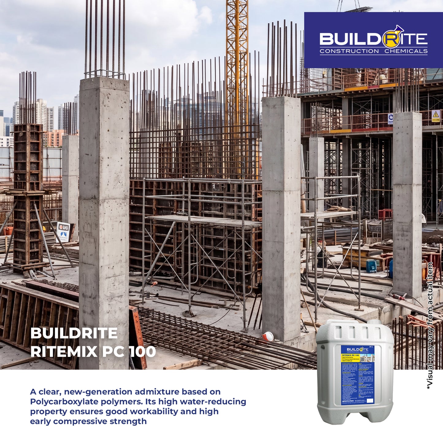 BUILDRITE RITEMIX PC 100 - High-Performance PC Polymer-based Admixture 3,000-4,000 psi
