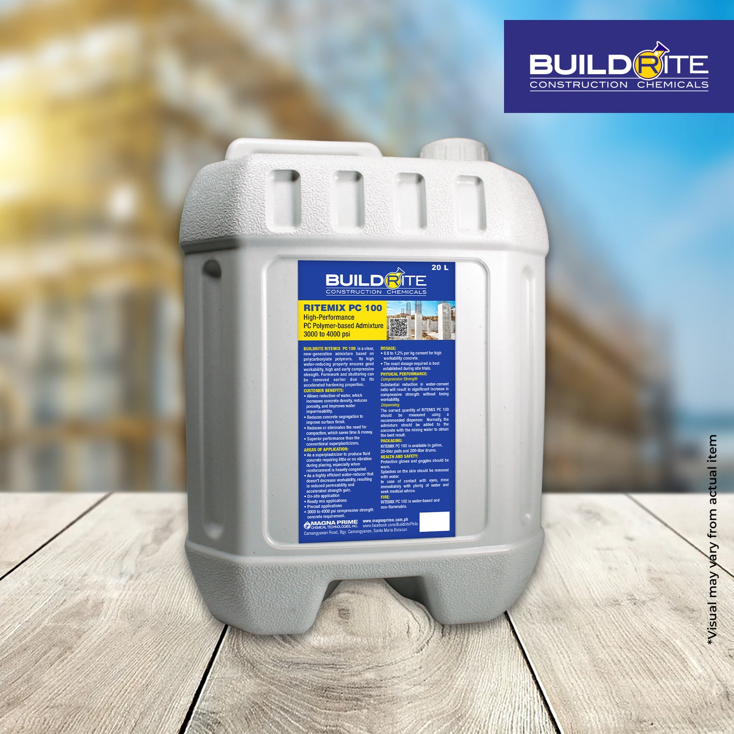 BUILDRITE RITEMIX PC 100 - High-Performance PC Polymer-based Admixture 3,000-4,000 psi
